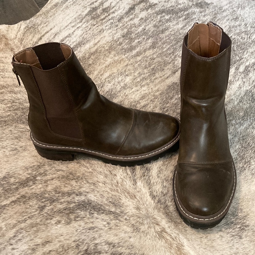 Faux leather booties